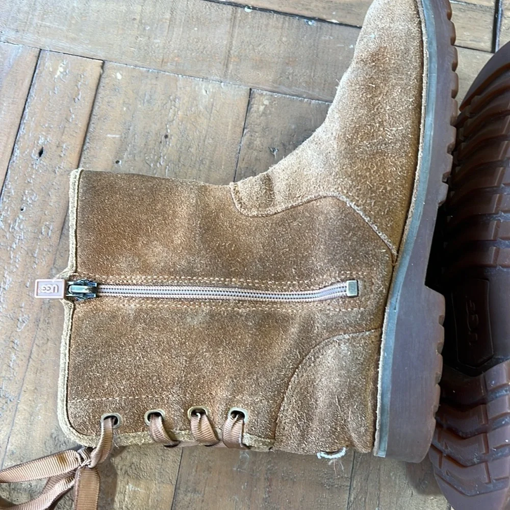 Ugg Corine chestnut suede tie back winter boots